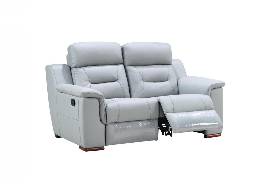 67'" X 41'" X 41'" Modern Gray Leather Loveseat