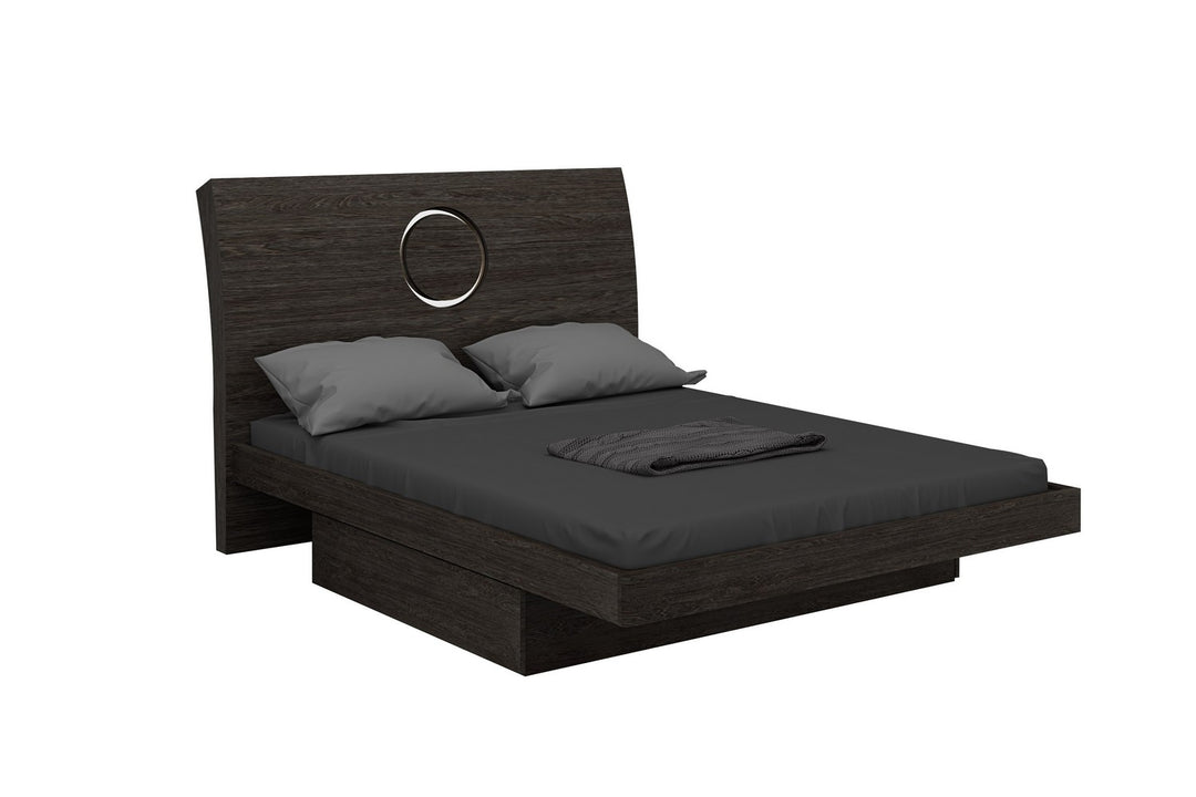 84'" X 87'" X 40'" Modern California King Gray High Gloss Bed