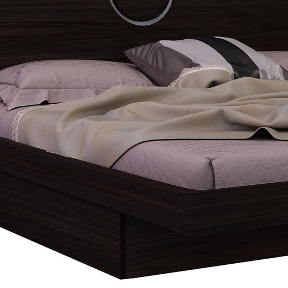 77'" X 90'" X 40'" Modern Eastern King Wenge High Gloss Bed