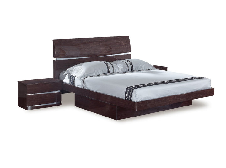 80'" X 79'" X 42.5'" Modern Eastern King Wenge High Gloss Bed