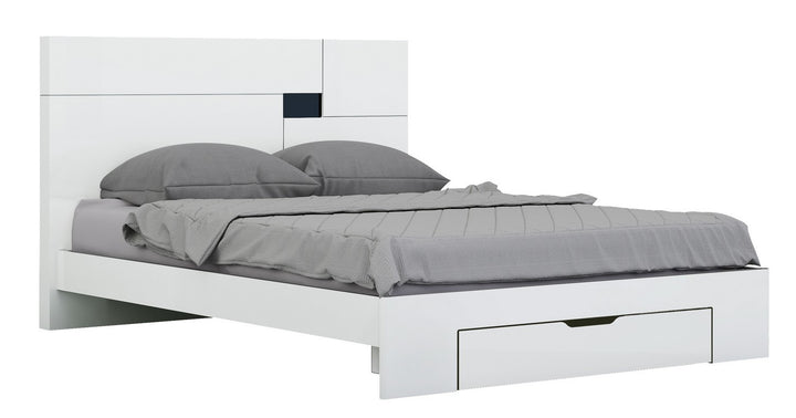 79" X 80" X 43" 4Pc Eastern King Modern White High Gloss Bedroom Set