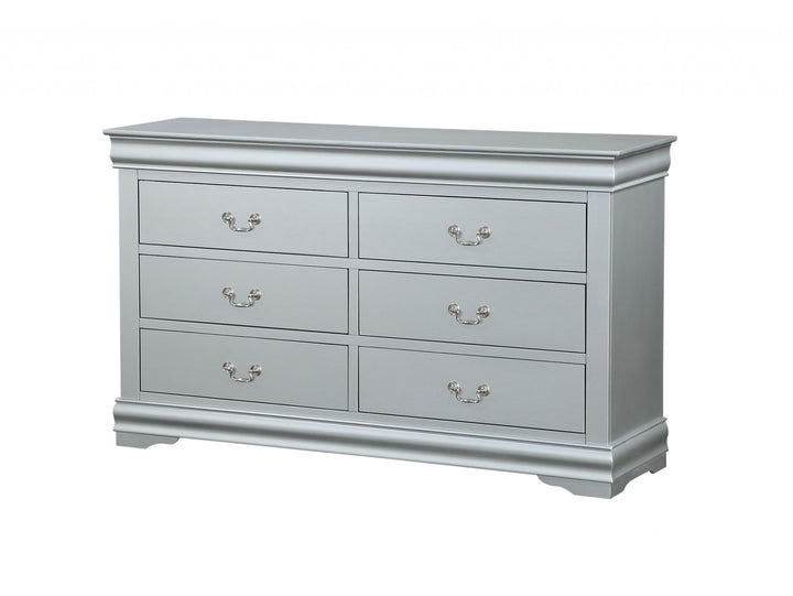 18" X 60" X 34" Platinum Wood Dresser