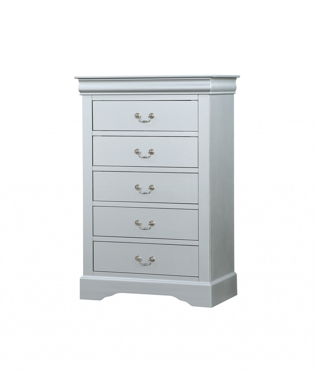 15" White Solid Wood Five Drawer Lingerie Chest