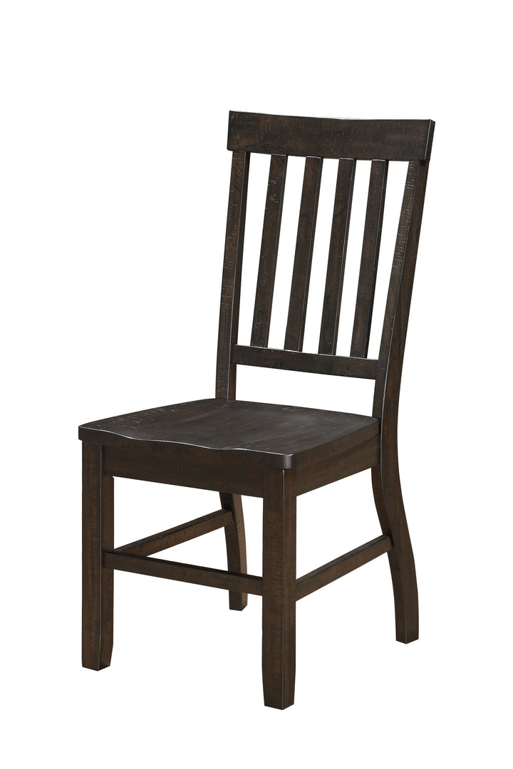 Set Of Two Brown Acacia Ladder Back Dining Chairs