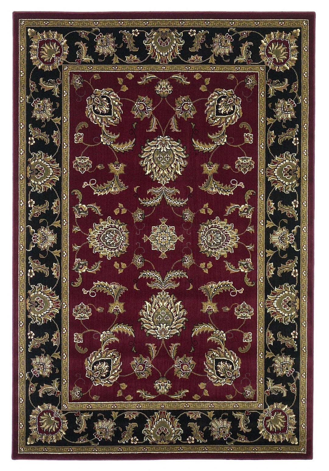 9' X 13' Polypropylene Red Or Black Area Rug