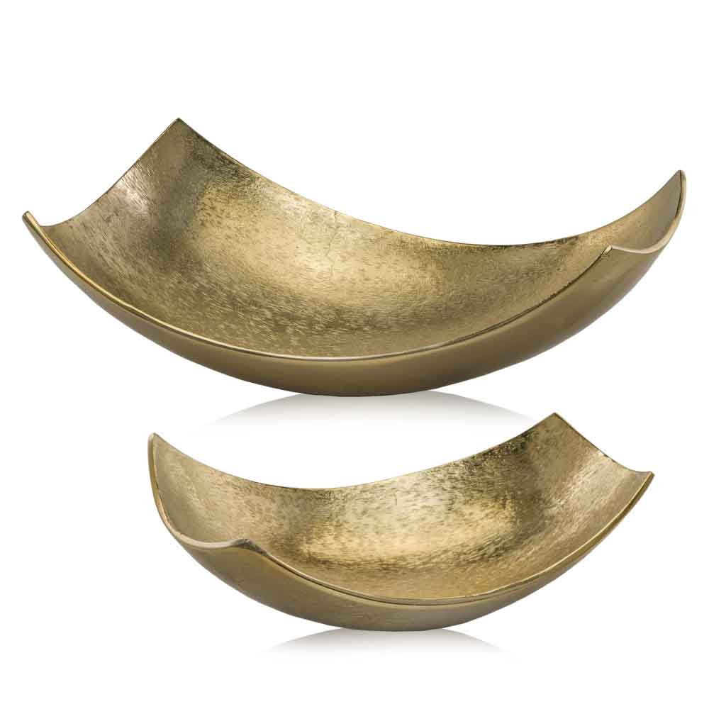 Brushed Gold Large Scoop Bowl