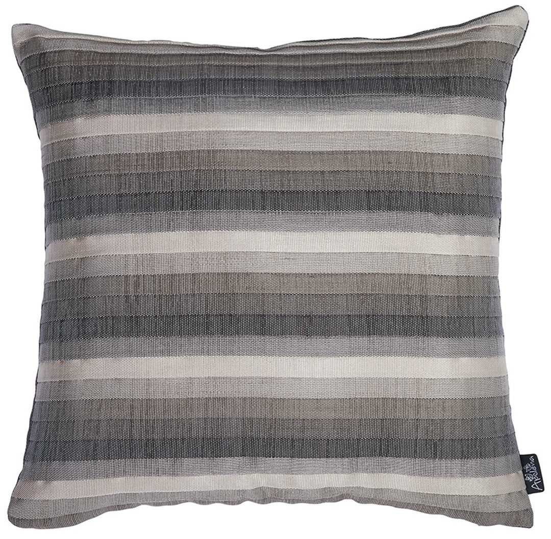 Gray Taupe And White Stripe Decorative Throw Pillow Cover