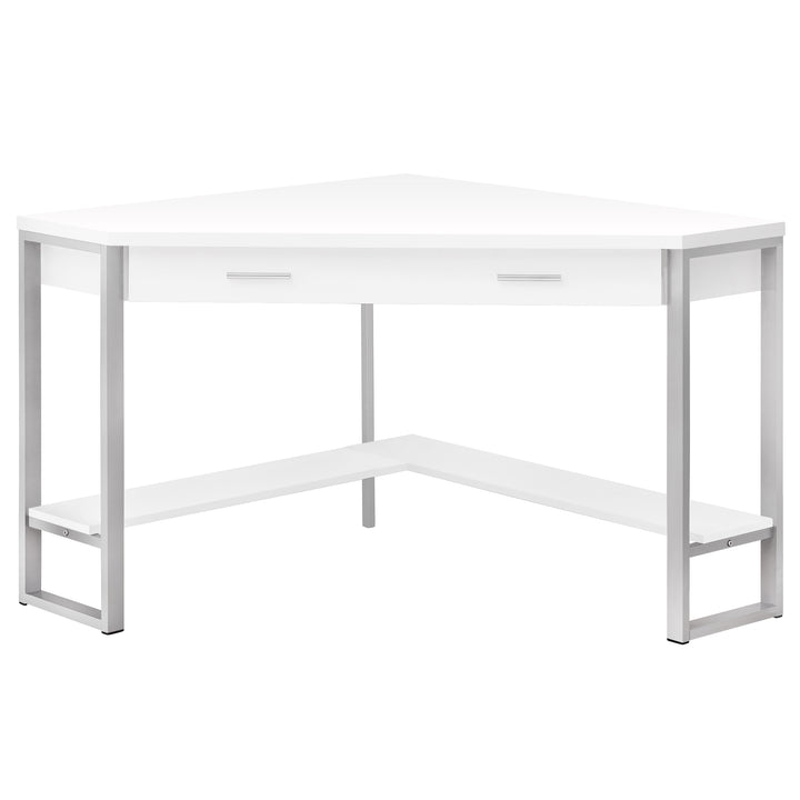 42" White Corner Computer Desk