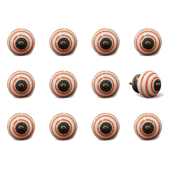 1.5" X 1.5" X 1.5" Ceramic Metal Multicolor 12 Pack Knob