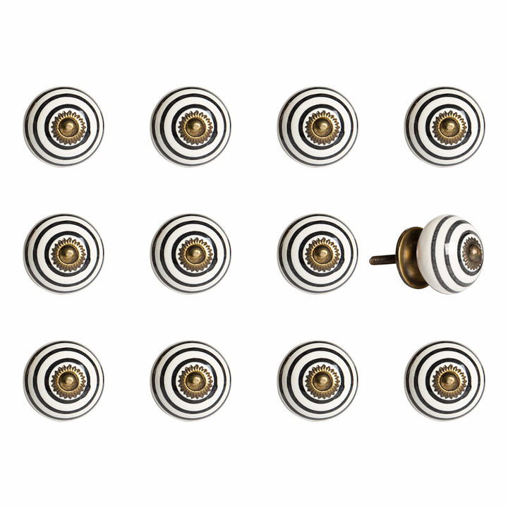 1.5" X 1.5" X 1.5" Ceramic Metal Multicolor 12 Pack Knob