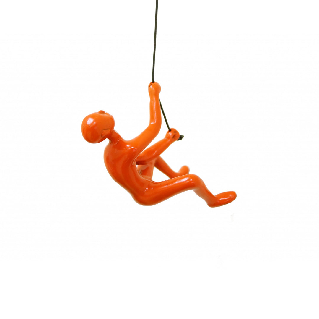 6" Orange Unique Climbing Man Wall Art