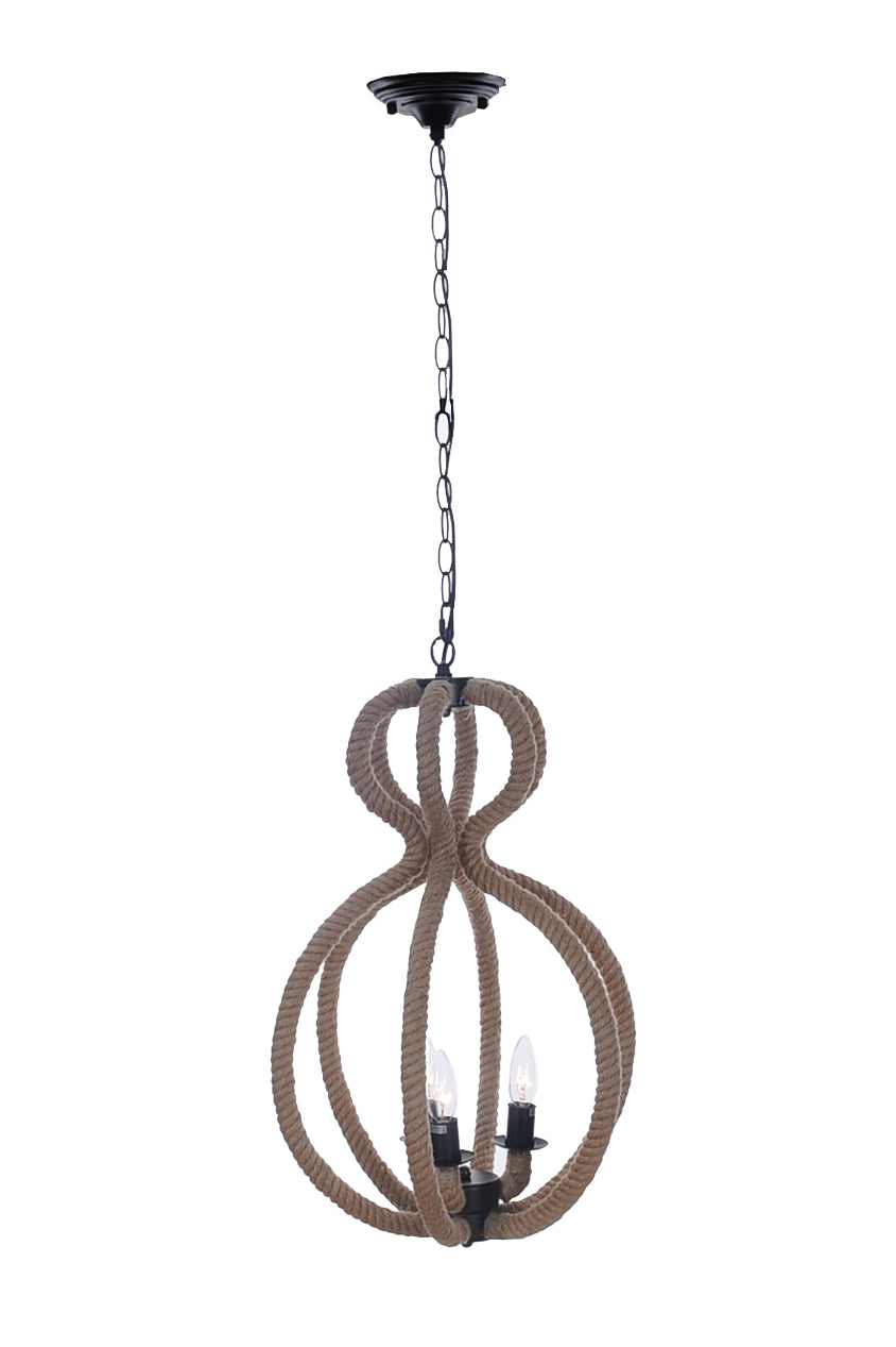 15" X 15" X 47.5" 3 Bulbsrope Pendant Lamp