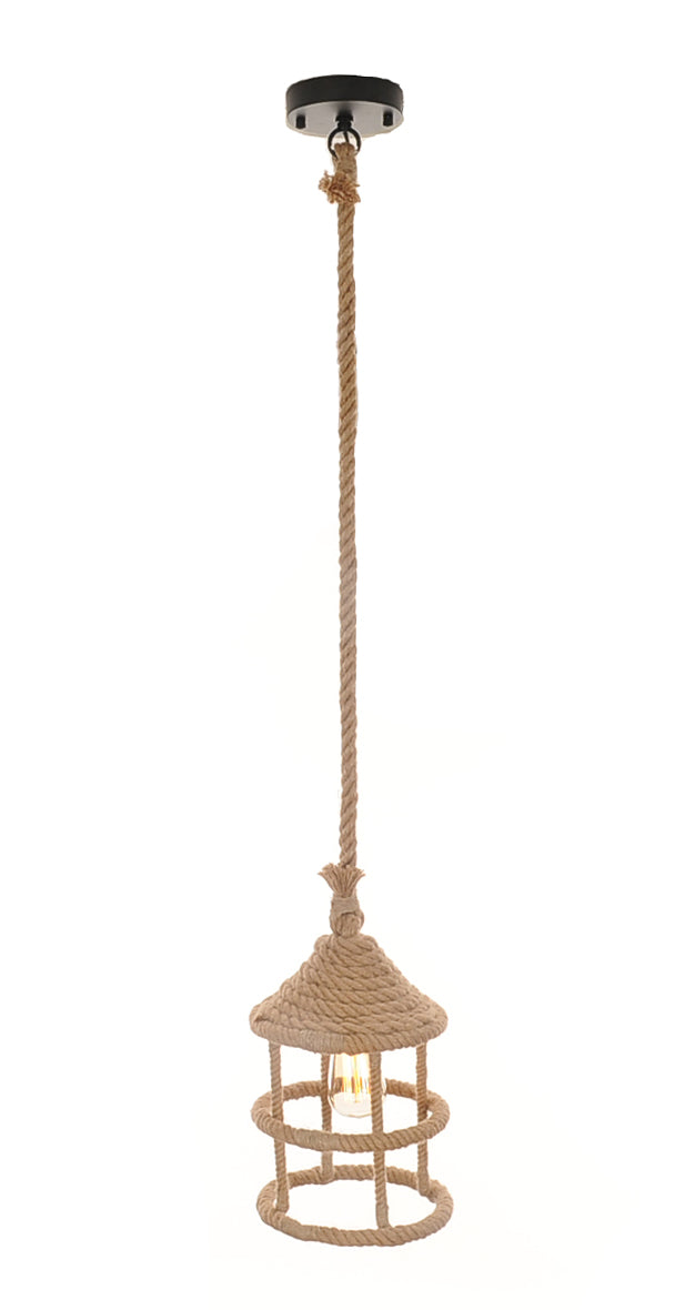 8.5" X 8.5" X 47" Rope Pendant Lamp