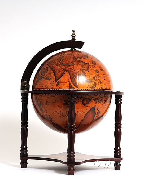 17" X 17" X 22" Red Globe Bar 4 Legged Stand