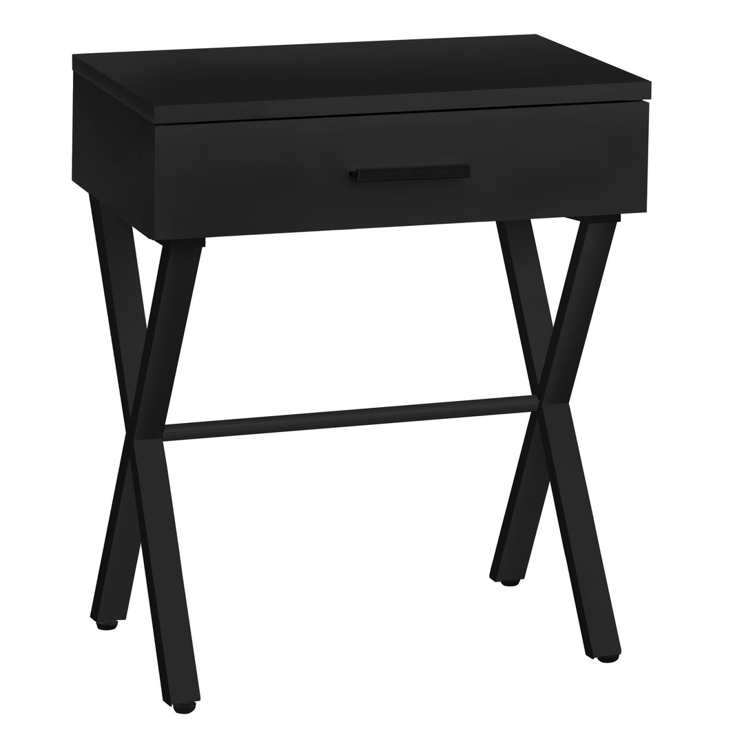 22" Black End Table With Drawer