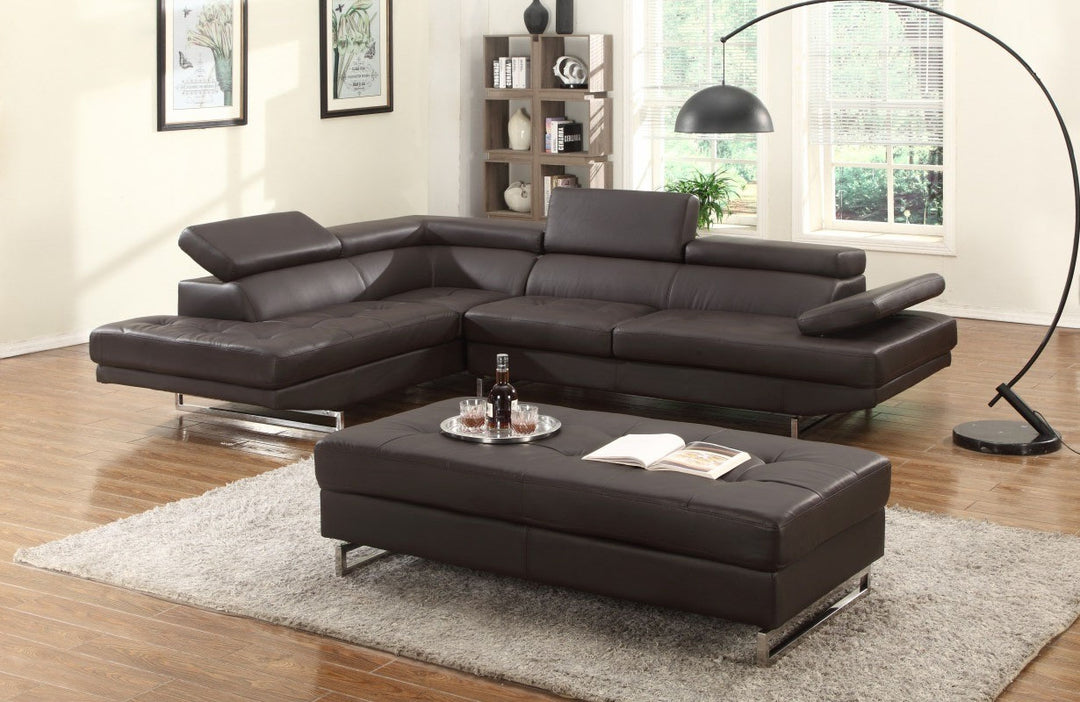 124" X 94" X 36" Brown Sectional Laf