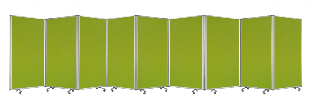 318" X 1" X 71" Green, Metal, 9 Panel, Screen