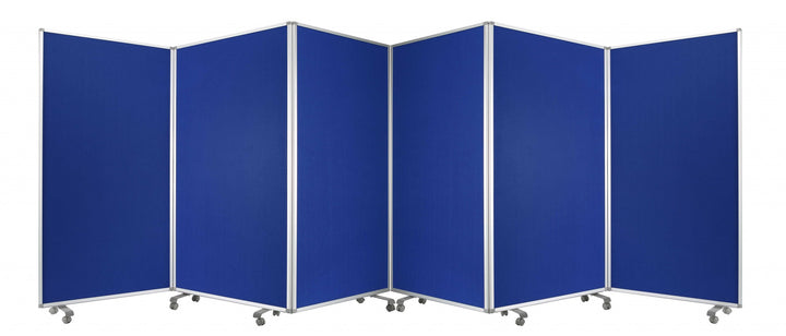 212 X 1 X 71 Blue Metal 6 Panel Screen