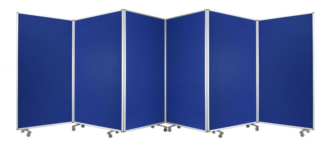 212 X 1 X 71 Blue Metal 6 Panel Screen