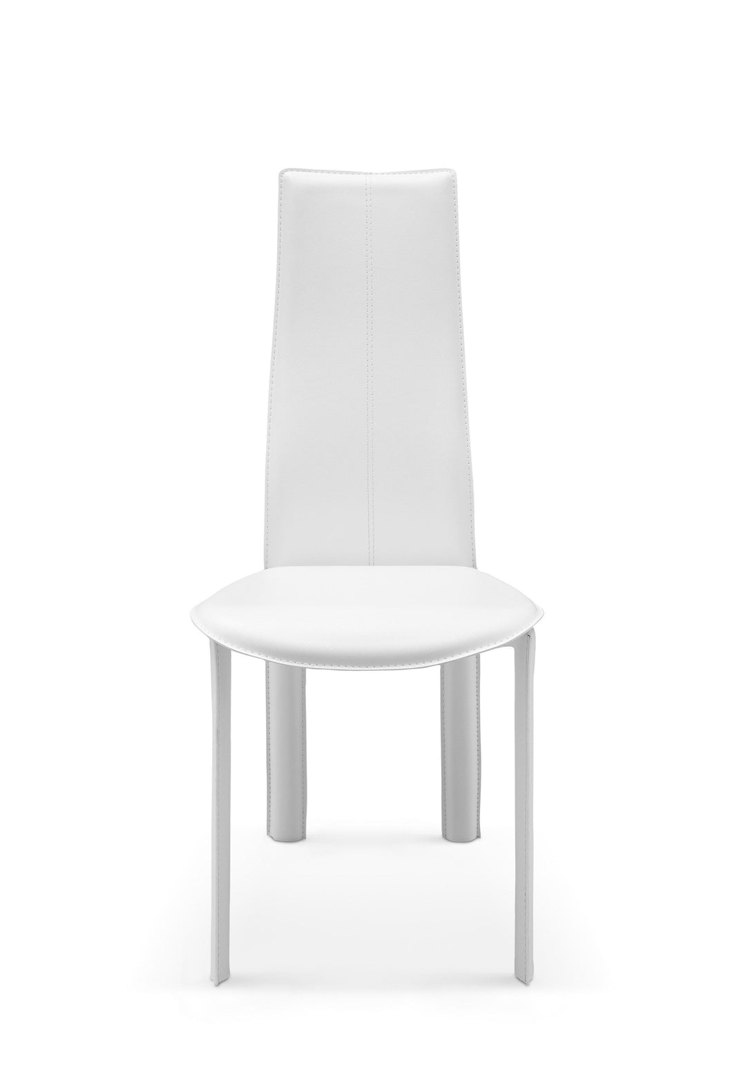 Set Of 4 Modern Dining White Faux Leather Dining Chairs