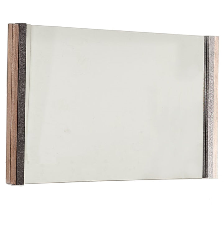 35" Natural Rectangle Accent Mirror Wall Mounted With Frame