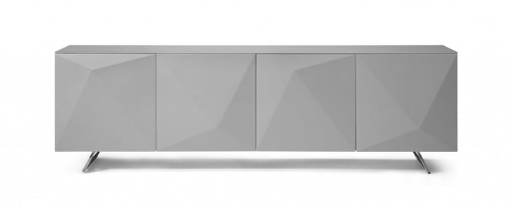 94 X 18 X 29 Grey Glass Buffet