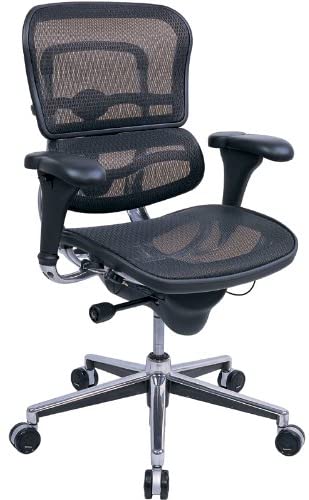 Black Swivel Adjustable Task Chair Mesh Back Plastic Frame