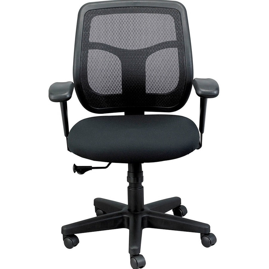 Green Fabric Seat Swivel Adjustable Task Chair Mesh Back Plastic Frame