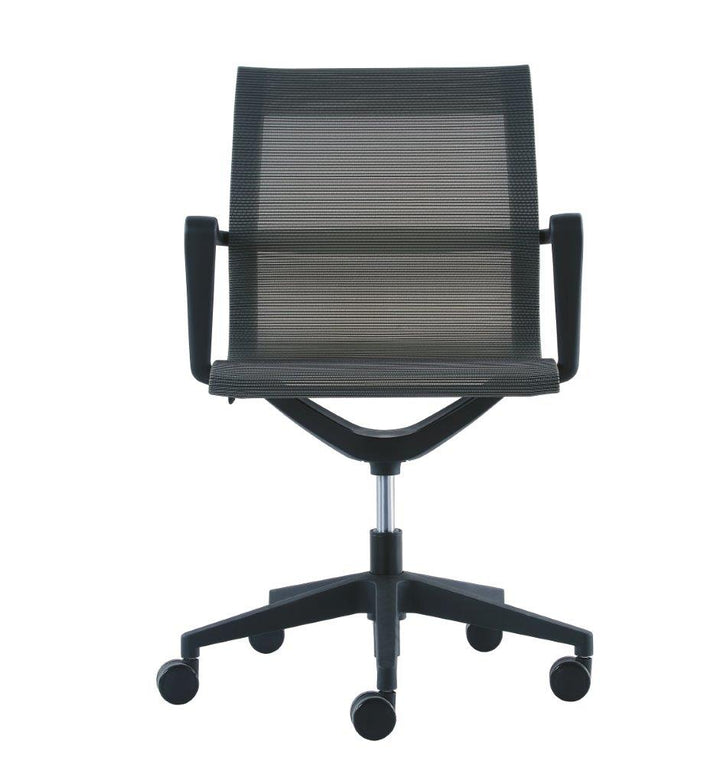 Charcoal Swivel Adjustable Task Chair Mesh Back Plastic Frame