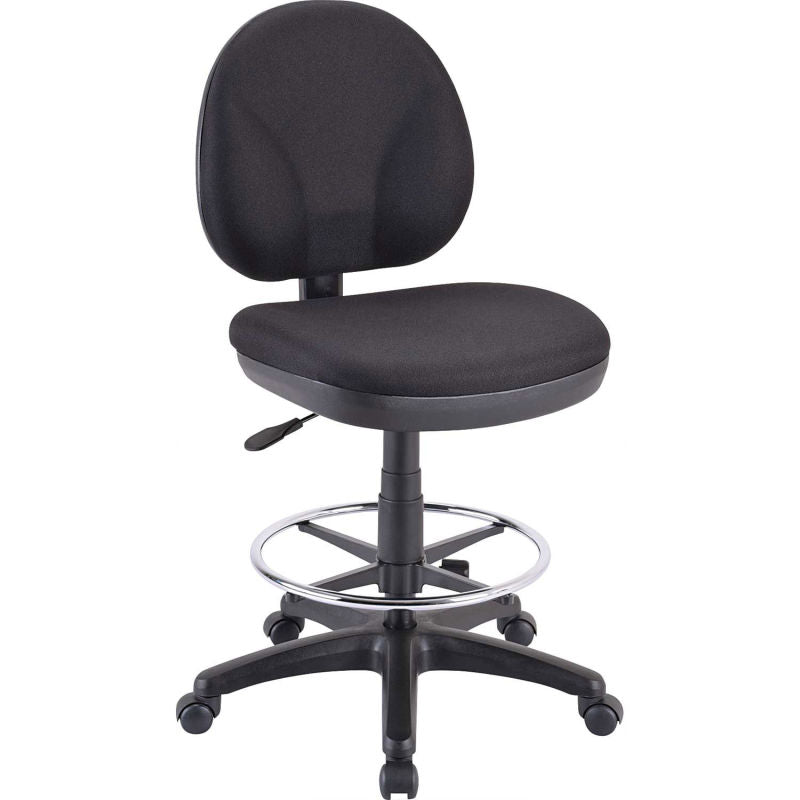 Black Fabric Seat Swivel Adjustable Task Chair Fabric Back Plastic Frame