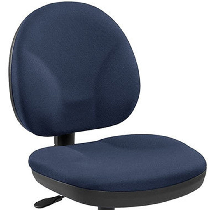 Blue Fabric Seat Swivel Adjustable Task Chair Fabric Back Plastic Frame