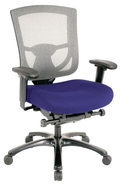 Violet Fabric Seat Swivel Adjustable Task Chair Mesh Back Plastic Frame