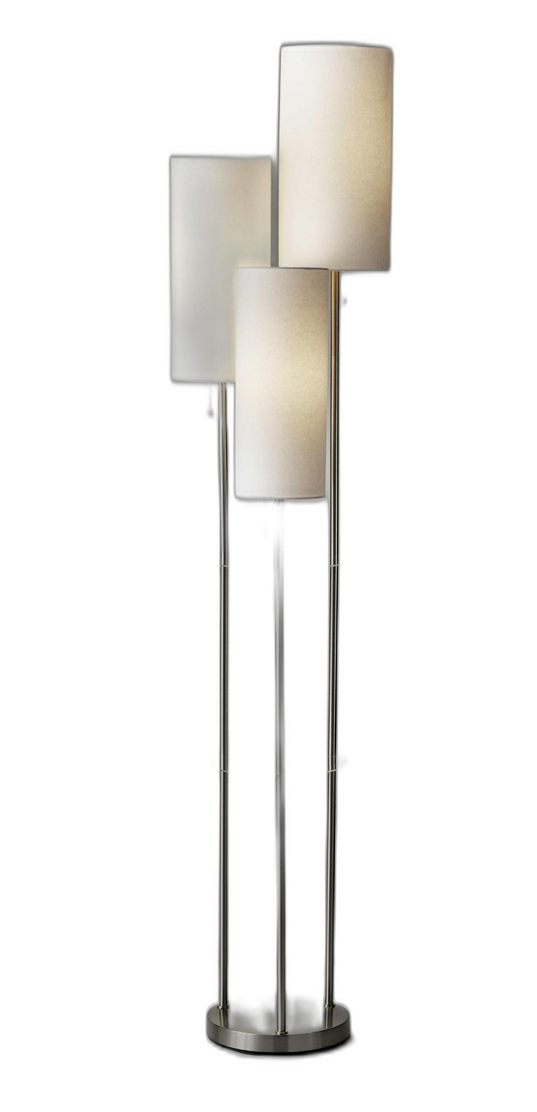 68" Three Light Novelty Floor Lamp With White Drum Shade