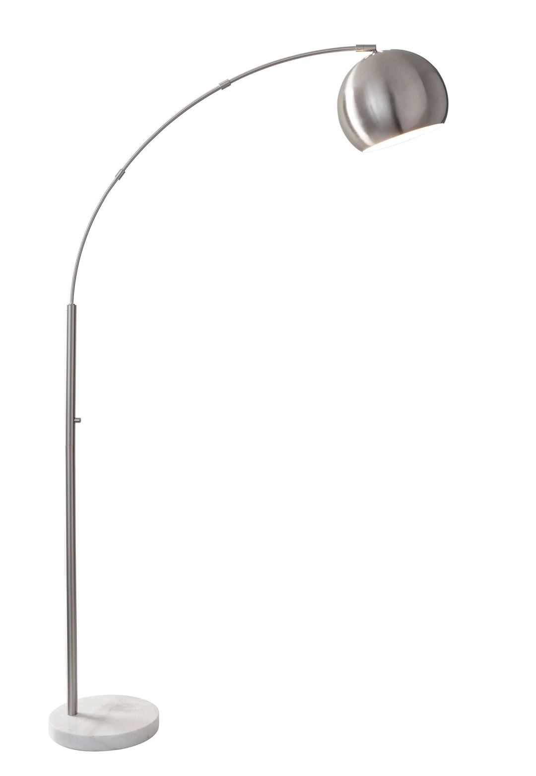 78" Steel Arc Floor Lamp With Silver Solid Color Bowl Shade