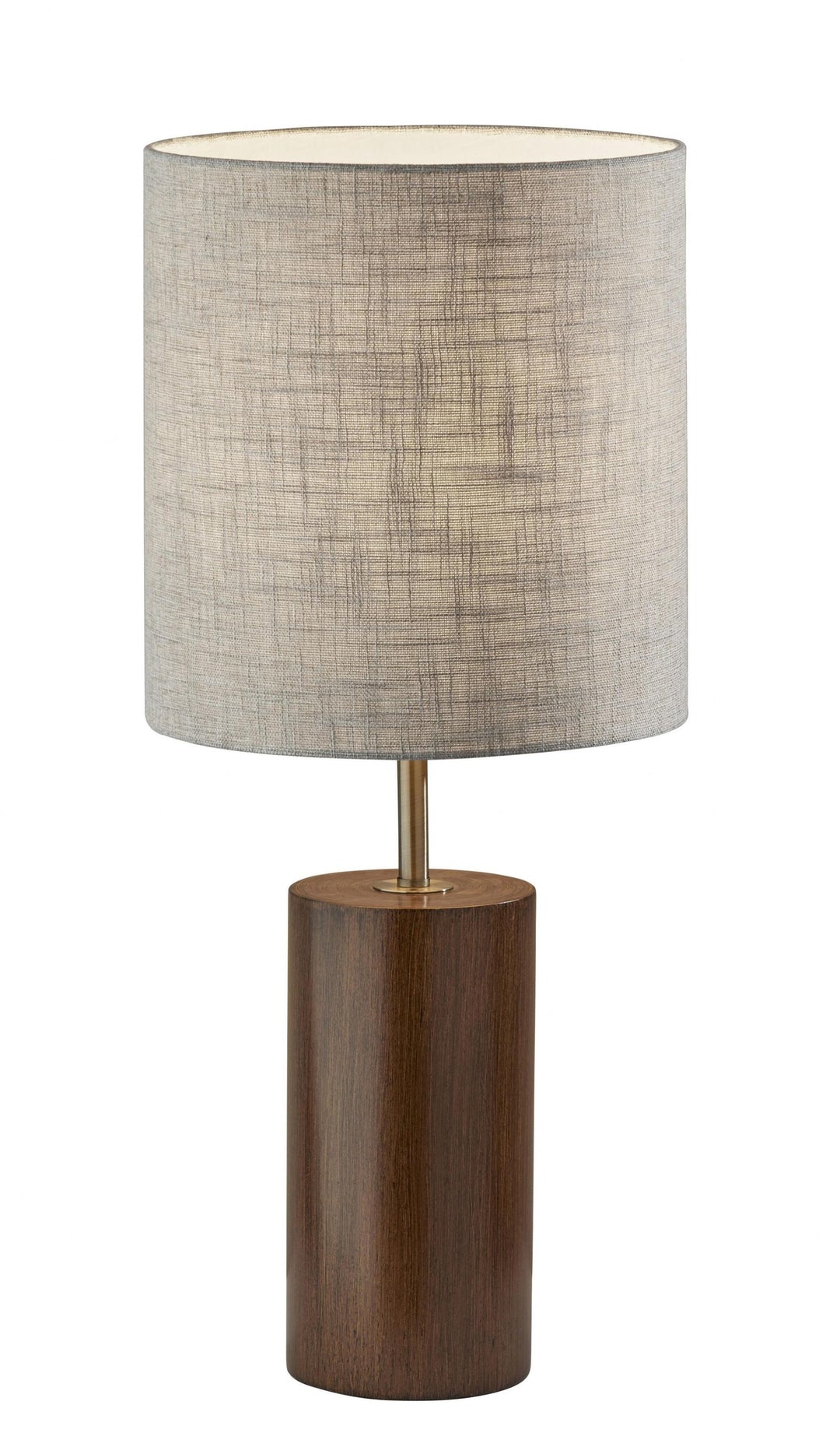 Walnut Wood Circular Block Table Lamp