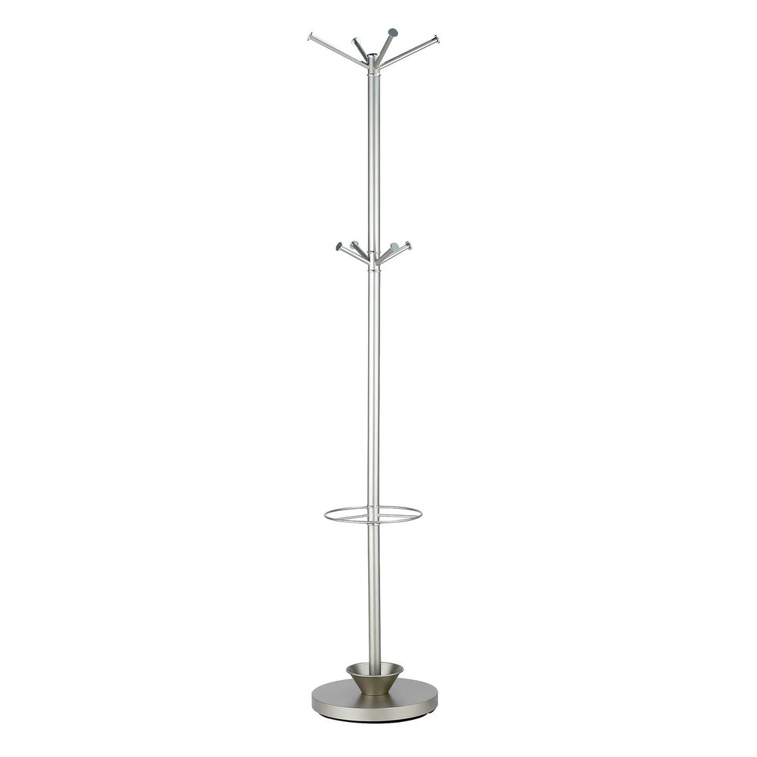 14" X 70" Champagne Powder Coated Steel Umbrella Stand Coat Rack