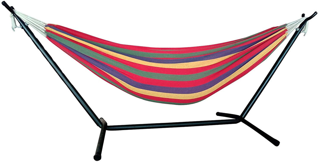 Tropical Stripe Double Classic 2 Person Hammock With Stand