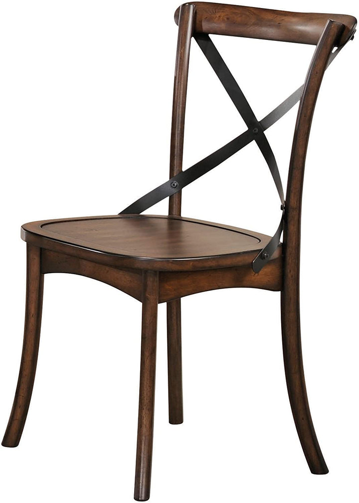 18" X 21" X 35" Dark Oak Black Wood Side Chair Set2