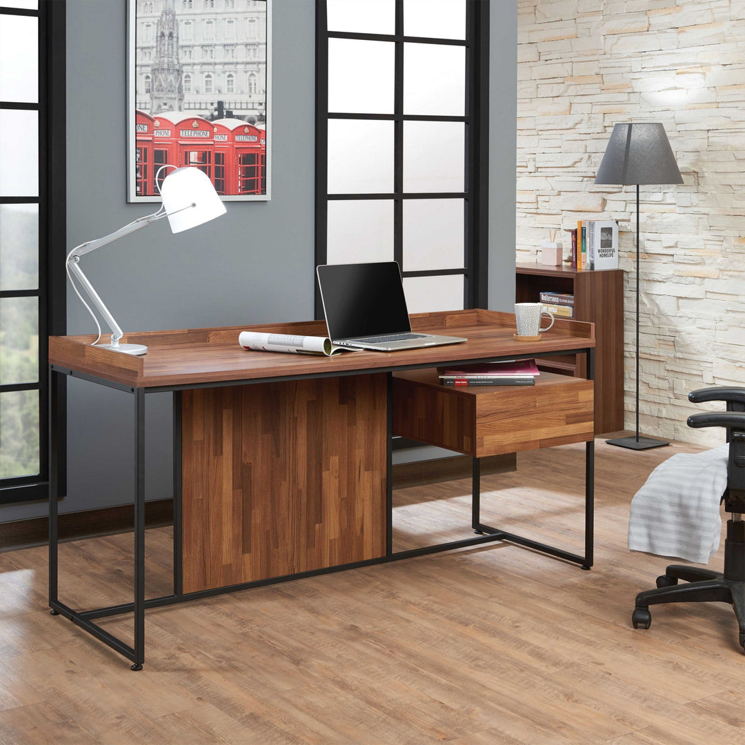 62" Walnut Rectangular Computer Desk