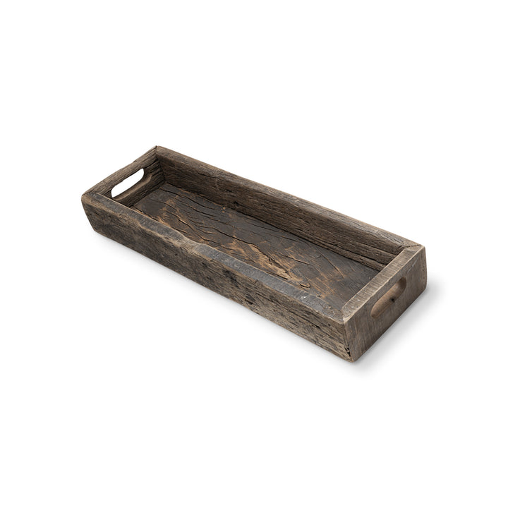 Small Natural Brown Reclaimed Wood With Grains And Knots Highlight Tray