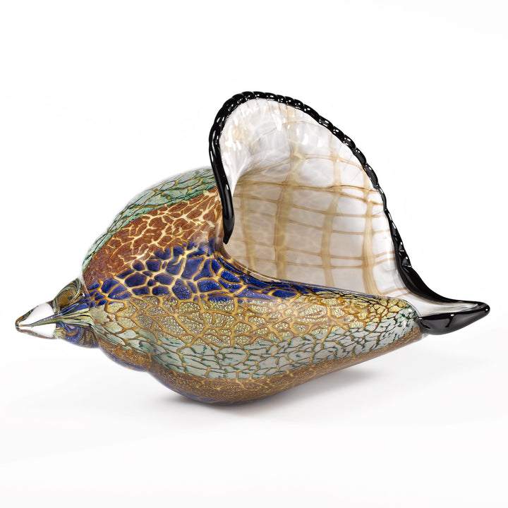 9 Multicolor Large Conch Shell Art Glass