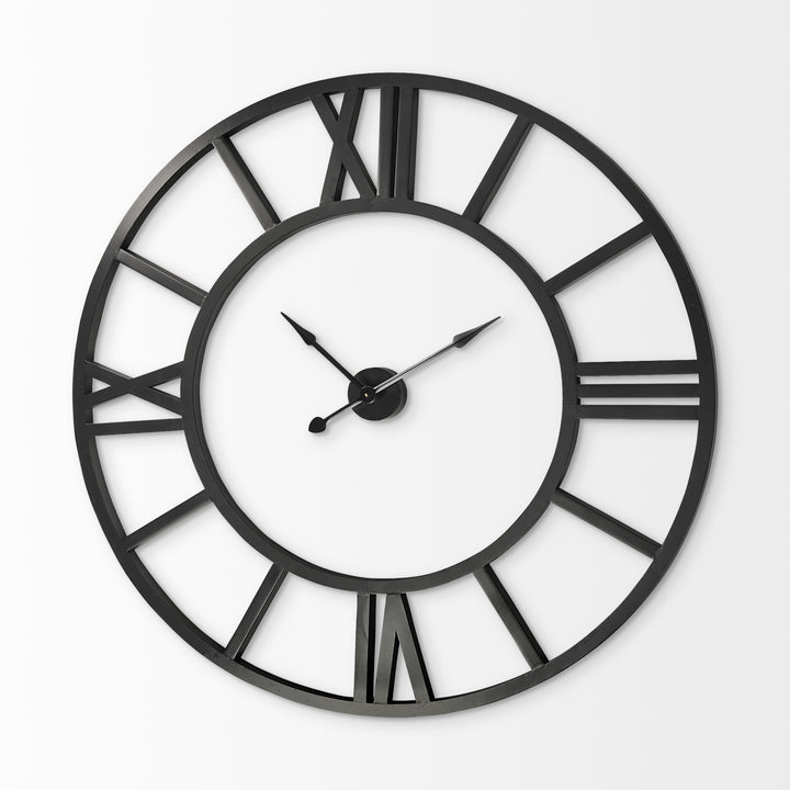 54" Round Xl Industrial Style Wall Clock With Open Face Desing