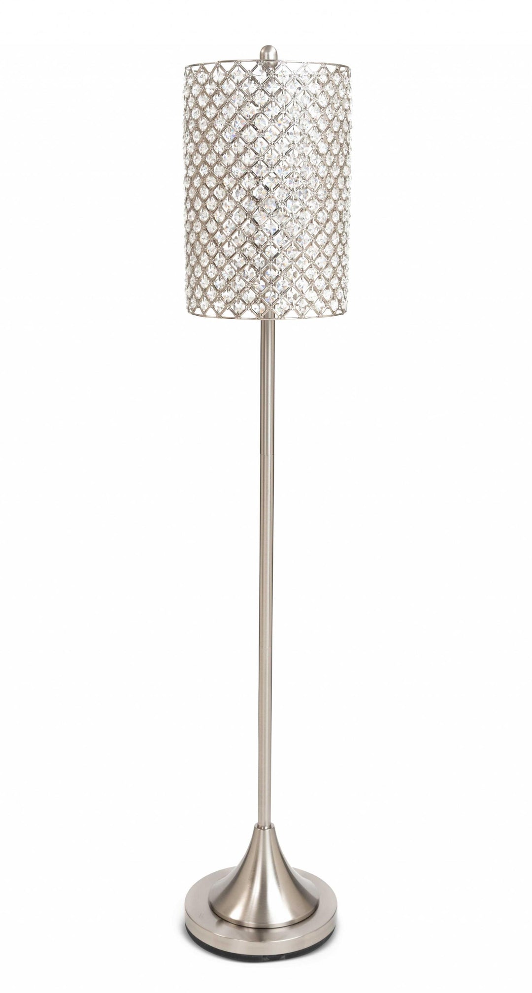 62" Drum Shade Crystal Bead Metal Floor Lamp