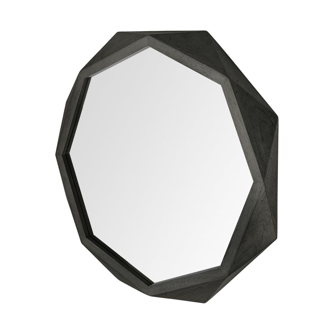 41" Octagon Black Wood Frame Wall Mirror