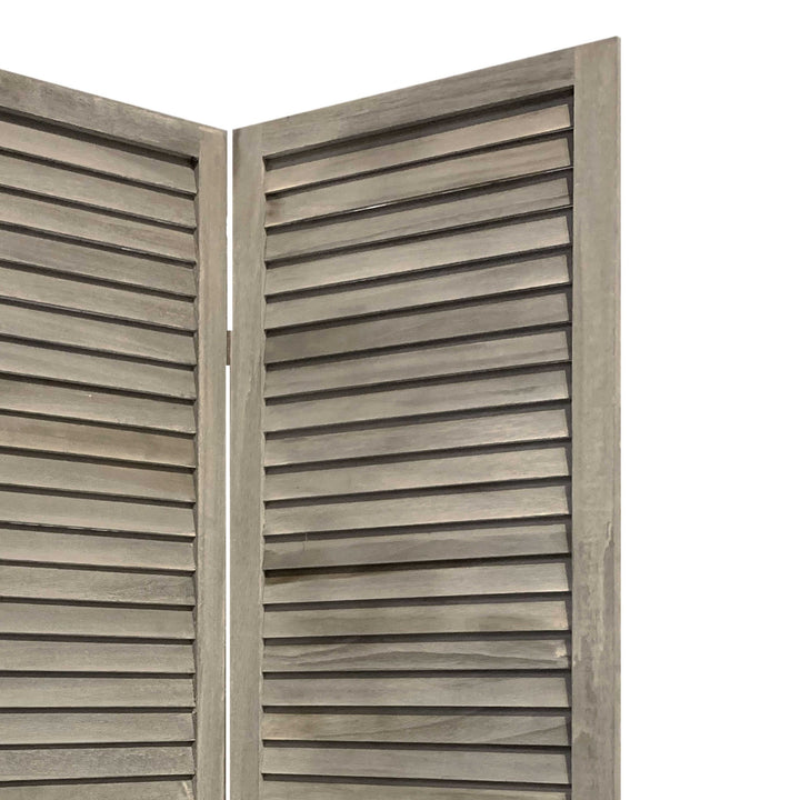 3 Panel Grey Shutter Screen Room Divider