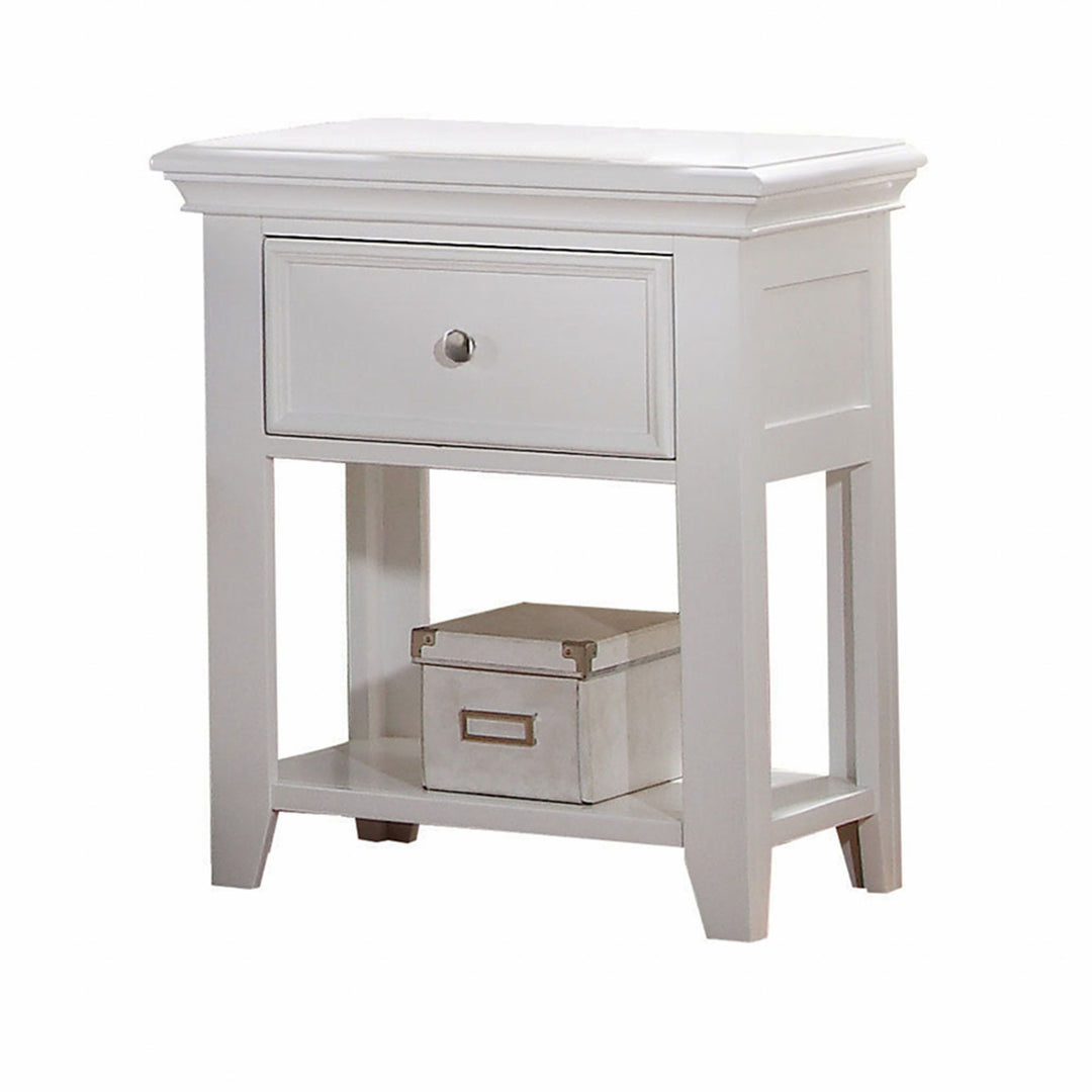 27" White One Drawer Nightstand