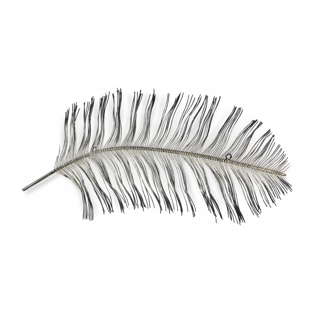 Black And Silver Metal Peacock Feather Wall Decor