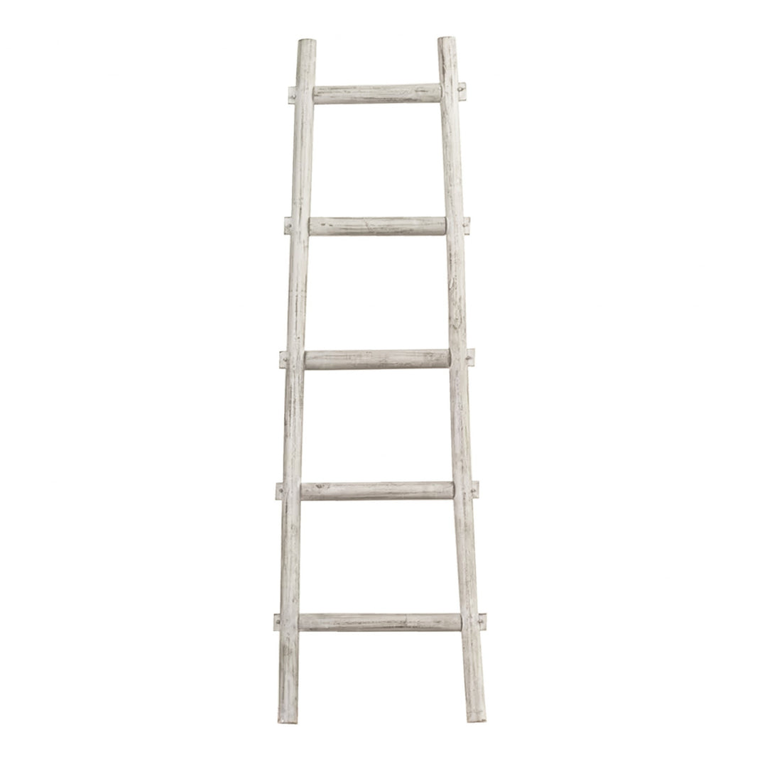 5 Step White Decorative Ladder Shelve