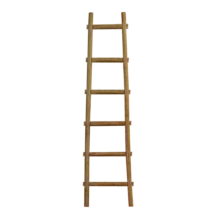 6 Step Brown Decorative Ladder Shelve