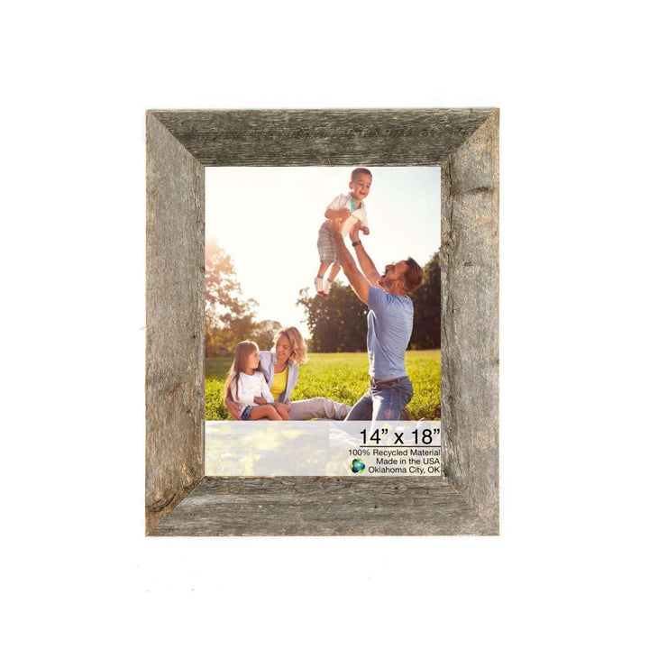 14X18 Natural Weathered Grey Picture Frame With Plexiglass Holder